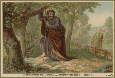 Disperazione di Giuda - Pentimento di San Pietro da French School