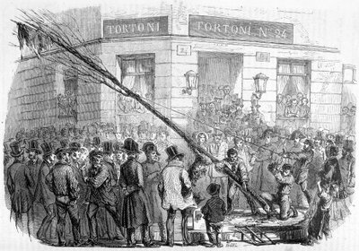Distruzione degli Alberi della Libertà (febbraio-marzo 1850) - in "Storia contemporanea della Francia", Hachette, Parigi da French School