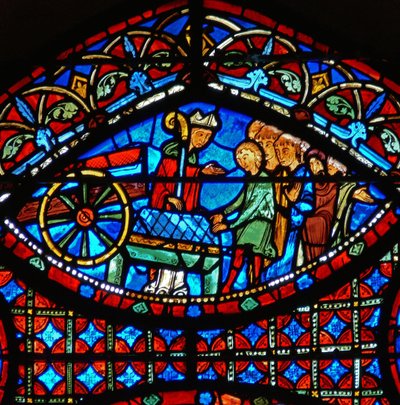 (dettaglio) scene della vita di Santo Stefano: vescovo e cassa da French School