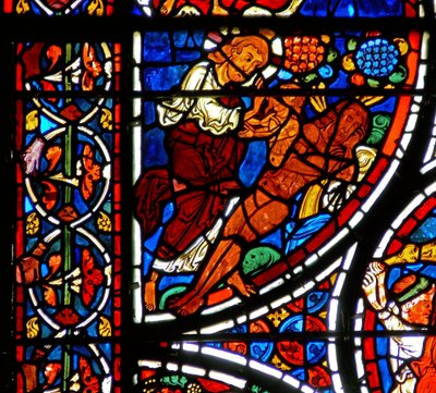 (dettaglio) la parabola del Buon Samaritano: La creazione di Eva da French School