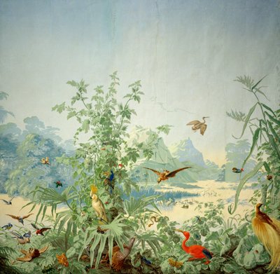 Dettaglio del Brasile, un design di carta da parati panoramica, stampato da Desfosse et Karth, Parigi, 1867 da French School