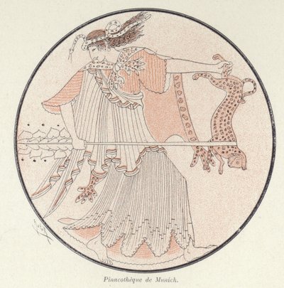 Dettaglio di ceramica greca (litografia a colori) da French School
