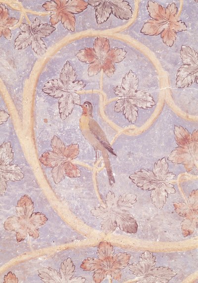 Dettaglio di un uccello, dalla decorazione murale della camera da letto del Papa da French School