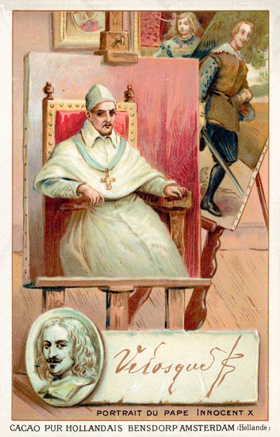 Diego Velasquez, pittore spagnolo, e ritratto di Papa Innocenzo X da French School