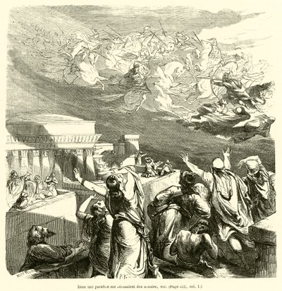 Dio fa apparire eserciti su Gerusalemme, ecc. da French School