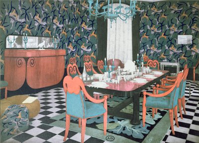 Sala da pranzo progettata da Atelier Martine, 1924 da French School
