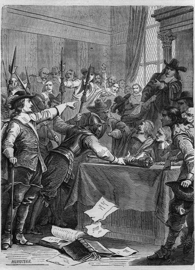 Dissoluzione del Parlamento da parte di Oliver Cromwell, militare e politico britannico che governò l