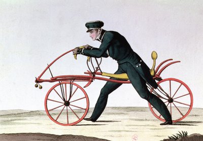 Draisienne, antenato della bicicletta, inventata nel 1816 dal Barone Karl von Drais, 1820 da French School