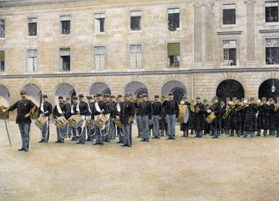 Tamburi, trombe e musica in "Album militare" - Legione della Guardia da French School