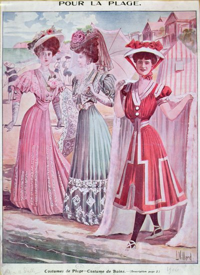 Costumi da spiaggia e da bagno dei primi del XX secolo, c.1906 da French School