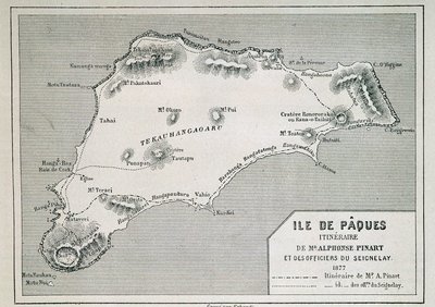 Isola di Pasqua (Rapa Nui): itinerario di Mr. Pinart da French School