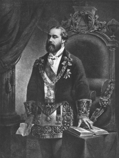 Edoardo (1841-1910) Principe di Galles, poi Edoardo VII, come Gran Maestro della Massoneria, 1884 da French School