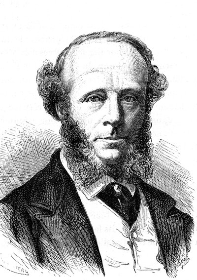 Edward Orange Wildman Whitehouse, ingegnere elettrico inglese sul cavo telegrafico transatlantico. Incisione 1868 da French School