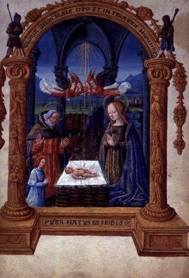 La Natività, da Le Tresor (Sept Articles de la Foi) di Jean de Meung da French School