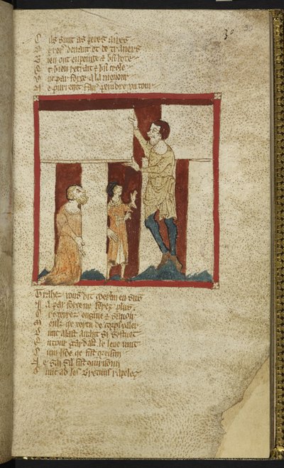 Egerton MS 3028 f.30r, Stonehenge è costruito con l
