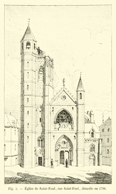 Chiesa di Saint-Paul, rue Saint-Paul, demolita nel 1796 da French School