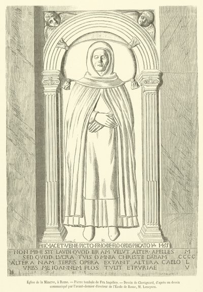 Chiesa di Santa Maria sopra Minerva, a Roma, Pietra tombale di Fra Angelico da French School