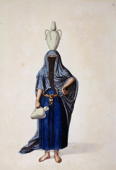 Donna egiziana che porta una brocca d