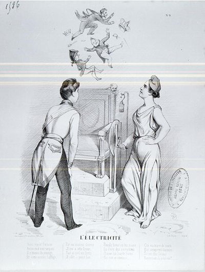 Elettricità, caricatura della rivoluzione del 1848 da French School