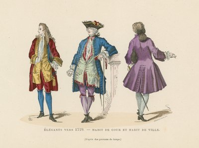 Eleganti mode maschili francesi, c1729 da French School