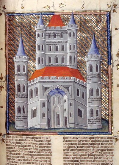 Elevazione della facciata del Tempio di Salomone a Gerusalemme Miniatura tratta da 