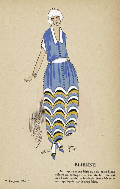 Elienne, da Toujours Chic, ed. 1921-22 (stampa a stencil) da French School