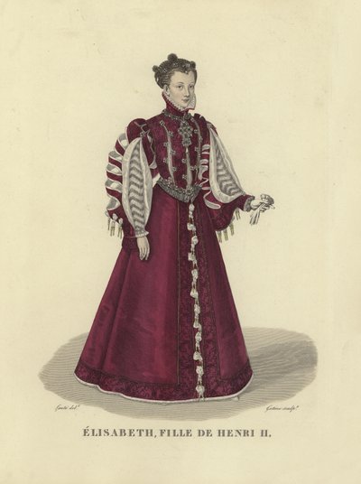 Elisabetta di Valois, figlia del re Enrico II di Francia da French School