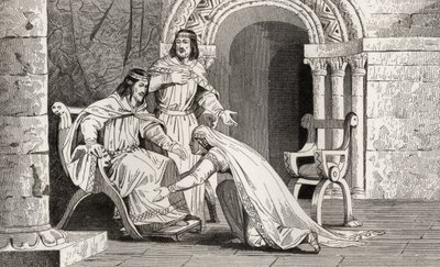 Emme bacia il ginocchio del marito Raoul (m.936) in riconoscimento della sua sovranità, da 
