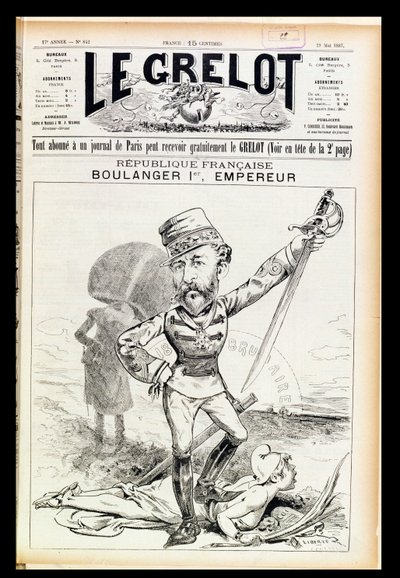 Imperatore Boulanger il Primo, caricatura dalla copertina di Le Grelot, 29 maggio 1887 da French School