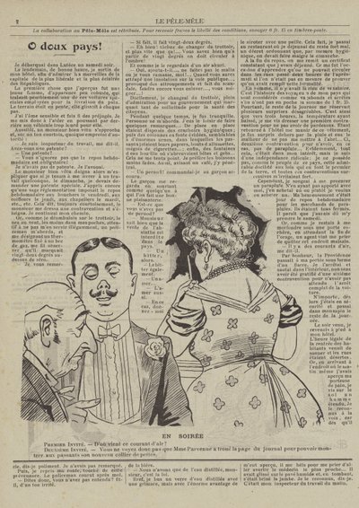 En soiree. Illustrazione per Le Pele-Mele da French School