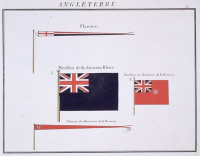 Bandiere inglesi, da un libro francese delle bandiere, c.1819 da French School