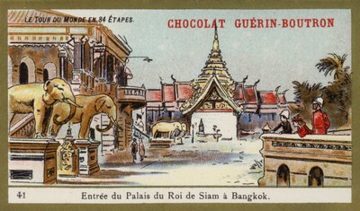 Ingresso del palazzo del Re del Siam a Bangkok da French School