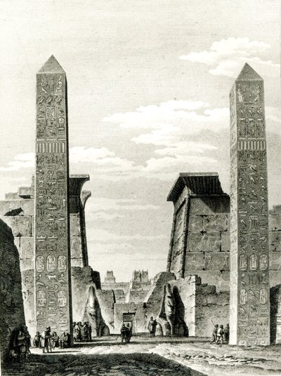 Ingresso al Tempio di Luxor, da Voyage dans la Basse et dans la Haute-Egypte di Dominique Vivant Denon (1747-1825) 1802 da French School
