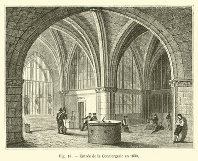Ingresso della Conciergerie nel 1830 da French School