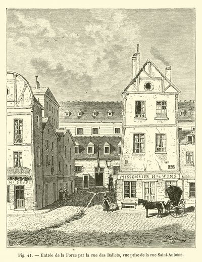 Ingresso della Force da rue des Ballets, vista da rue Saint-Antoine da French School