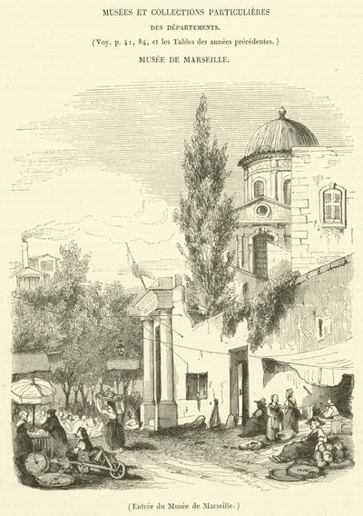 Ingresso del Museo di Marsiglia (incisione) da French School