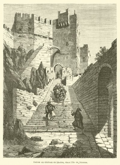 Ingresso del castello di Lindos, nell