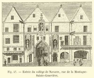 Ingresso del collegio di Navarre, rue de la Montagne-Sainte-Genevieve da French School