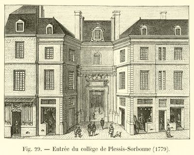 Ingresso del collegio di Plessis-Sorbonne, 1779 da French School