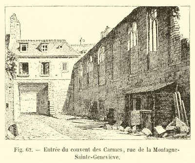 Ingresso del convento dei Carmelitani, rue de la Montagne-Sainte-Genevieve da French School