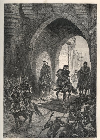 Ingresso di Carlo VI il Beneamato (1368-1422), re di Francia, a Parigi dopo la repressione della rivolta dei Maillotins, nel 1382 da French School