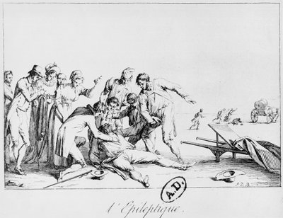 Attacco epilettico in strada, c.1800 da French School
