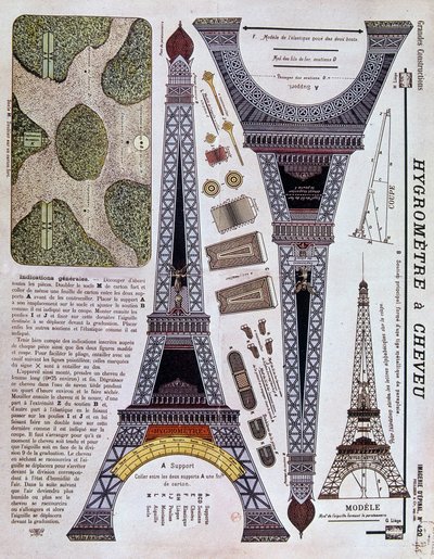 Immagine di Épinal numero 420 (Grande Costruzione) del 1908 sulla Torre Eiffel da French School