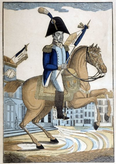 Ritratto equestre del generale Lafayette, comandante in capo della Guardia Nazionale di Francia da French School