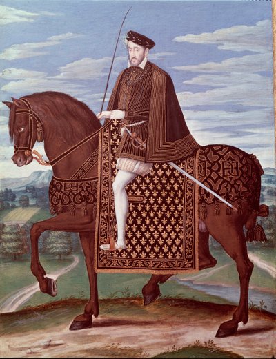 Ritratto equestre di Enrico II (1519-1559) Re di Francia (Ritratto di Enrico II re di Francia) Dipinto anonimo da French School