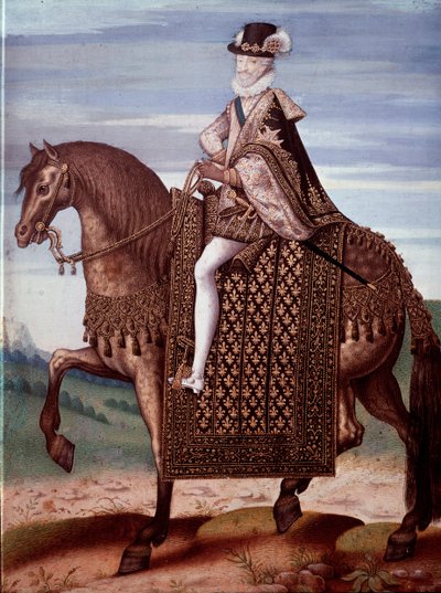 Ritratto equestre di Enrico IV, Re di Francia. Dipinto anonimo da French School