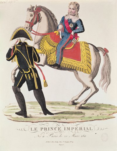 Ritratto equestre di Napoleone II (1811-32) Re di Roma, aprile 1815 da French School