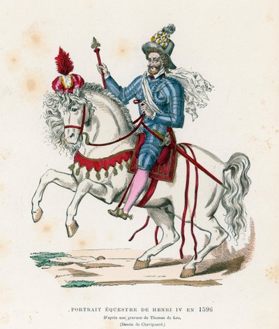 Ritratto equestre del re Enrico IV di Francia nel 1596 da French School
