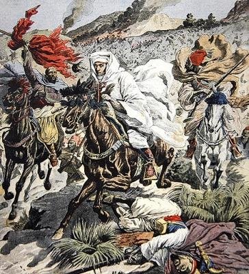 Fuga del Sultano Abd Al-Aziz dal Marocco, illustrazione di copertina da Le Petit Journal, 6 settembre, 1908 da French School
