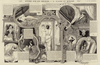 Etudes sur les meubles, Glaces et miroirs (incisione) da French School